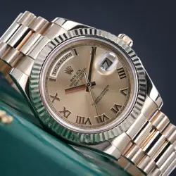 ROLEX DAY-DATE II 41MM [COMPLETE SET] YELLOW GOLD CHAMPAGNE PRESIDENTIAL 218238