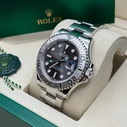 Rolex Yacht-Master 40 Rhodium Slate Gray Dial Platinum Bezel Oyster Bracelet