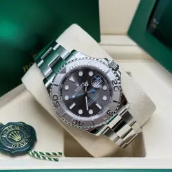 Rolex Yacht-Master 40 Rhodium Slate Gray Dial Platinum Bezel Oyster Bracelet