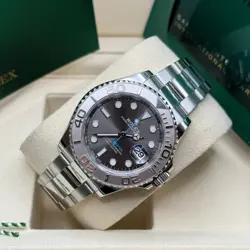 Rolex Yacht-Master 40 Rhodium Slate Gray Dial Platinum Bezel Oyster Bracelet