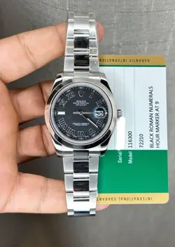 PAPERS 2017 Rolex Datejust II 116300 Black Wimbledon Oyster 41mm