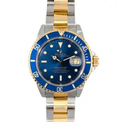 ROLEX 16613LB SUBMARINER DATE TWO TONE BLUESY 40MM 1989 BOX & PAPERS