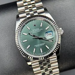 ROLEX DATEJUST 126234 MINT GREEN DIAL STEEL JUBILEE AUTOMATIC 36MM WATCH - 2024