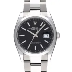 ROLEX DATEJUST 36 126200 BRIGHT BLACK WATCH 677595