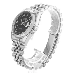 ROLEX DATEJUST 116200 BLACK ROME 5 ROW JUBILEE  M 910052