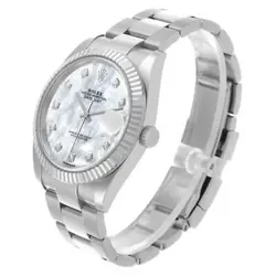 ROLEX DATEJUST 41 STEEL WHITE GOLD MOP DIAMOND DIAL MENS WATCH 126334