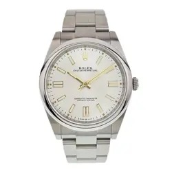 ROLEX OYSTER PERPETUAL STAINLESS STEEL SILVER DIAL 41MM AUTOMATIC MENS 1243000
