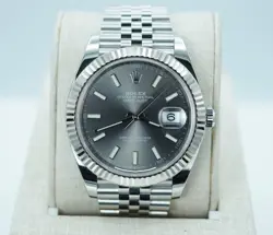 ROLEX 126334 DATEJUST 41 FLUTED BEZEL SLATE DIAL JUBILEE BAND 2021 FULL SET