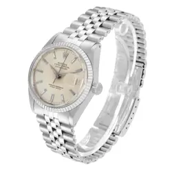 ROLEX DATEJUST 36 STEEL WHITE GOLD SILVER DIAL VINTAGE MENS WATCH 1601