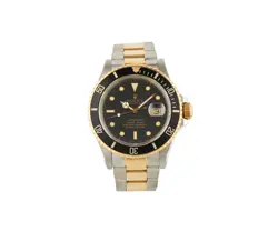 1986 ROLEX SUBMARINER 16803, 40MM, BLACK DIAL, TWO TONE MENS WATCH