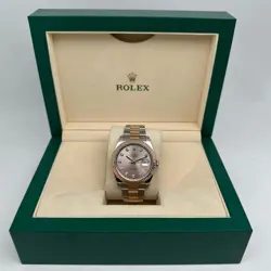 ROLEX DATEJUST 41 126331 18K ROSE GOLD STEEL SUNDUST DIAMOND DIAL MENS WATCH