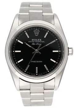 ROLEX AIR KING PRECISION 14000 BLACK DIAL MENS WATCH
