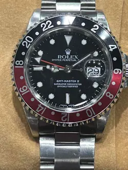 Rolex GMT-Master RED/BLACK II 16710 40MM  Steel 3185 Oyster Band Coke Vintage