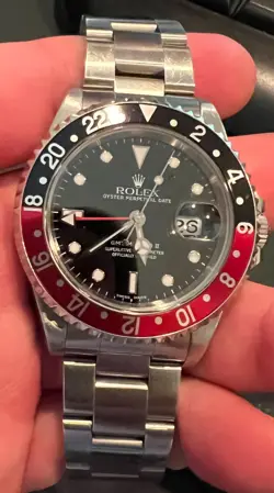 Rolex GMT-Master RED/BLACK II 16710 40MM  Steel 3185 Oyster Band Coke Vintage
