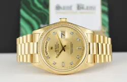 ROLEX 36mm 18kt Gold Day Date President Champagne Stick Model 18038 SANT BLANC
