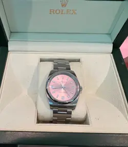 ROLEX 34MM STAINLESS STEEL AIR-KING OYSTER PERPETUAL 114200 PINK DIAL 'Z'