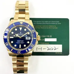 2022 ROLEX SUBMARINER DATE 'BLUESY', 126618LB, 41MM, YELLOW GOLD, ROYAL BLUE,...
