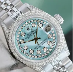 ROLEX DATEJUST LADIES STEEL BLUE MOTHER OF PEARL DIAMOND 1.50CTW JUBILEE WATCH