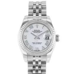 ROLEX DATEJUST 26 179174 MOTHER OF PEARL STEEL WHITE GOLD JUBILEE LADIES WATCH