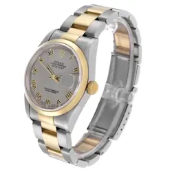 Rolex Datejust Steel Yellow Gold Roman Slate Dial Mens Watch 16203