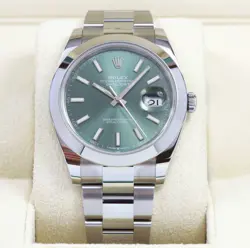 NEW 2025 ROLEX DATEJUST 126300 41MM MINT GREEN OYSTER BOX PAPERS