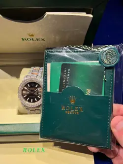 ICED OUT ROLEX DAY DATE II 41MM BROWN FACE MENS WATCH