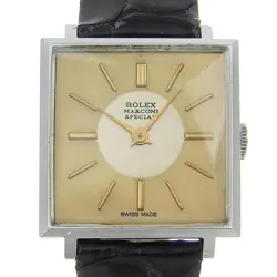 ROLEX MARCONI SPECIAL SQUARE 255 MANUAL WINDING CHAMPAGNE GOLD DIAL ANTIQUE