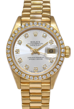 ROLEX DATEJUST PRESIDENT 18K YELLOW GOLD DIAMOND LADIES 26MM WATCH B/P  L 69138