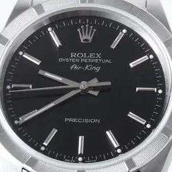 ROLEX AIR KING 14010M BLACK BAR K NUMBER SECOND HAND MENS