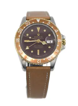ROLEX GMT-MASTER ROOT BEER 18K/STAINLESS STEEL WATCH 1675
