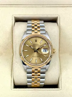 NEW 2025 ROLEX DATEJUST 36MM 126233 TWO-TONE CHAMPAGNE DIAL