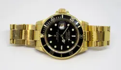 1990 ROLEX SUBMARINER DATE, REF 16618, SOLID 18K GOLD, RUNNING, SOME ISSUES