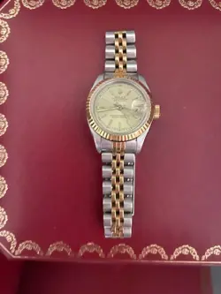 ROLEX LADY-DATEJUST GOLD AND STAINLESS STEEL JUBILEE BRACELET WITH GOLD BEZEL