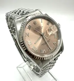 ROLEX DATEJUST 16234 PINK ROMAN 18K WHITE GOLD & STAINLESS STEEL UNISEX WATCH