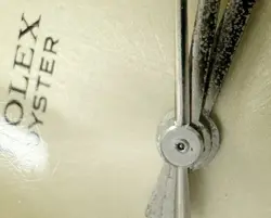 ROLEX 6426 OYSTER PRECISION SILVER MANUAL WINDING WRIST WATCH LOGO TOP ONLY SS