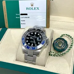 ROLEX BATMAN GMT MASTER II SPORTS WATCH 116710BLNR 40MM FULL SET 2017