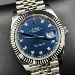 ROLEX DATEJUST 41 126334 BLUE DIAMOND DIAL JUBILEE BRACELET FLUTED BEZEL - 2025