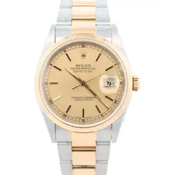 ROLEX DATEJUST 36MM CHAMPAGNE DIAL WATCH 16203 YG