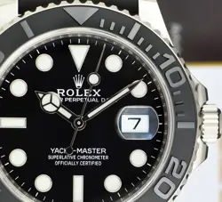 ROLEX 42mm 18kt White Gold Yachtmaster Oysterflex Strap CARD 226659 SANT BLANC