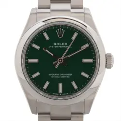 ROLEX OYSTER PERPETUAL 277200 SS SS AT GREEN-FACE