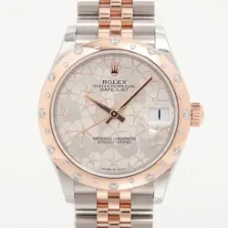 ROLEX DATEJUST 278341RBR SSPG SSPG AT SILVER FLORAL MOTIF DIAL