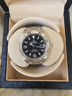 ?? AUTHENTIC ROLEX EXPLORER 39MM BLACK DIAL, OYSTERSTEEL, AUTOWINDER CASE ??
