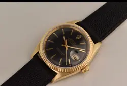 ROLEX 1601 36MM 18K GOLD AUTOMATIC WATCH BLACK AND CHAMPAGNE DIAL