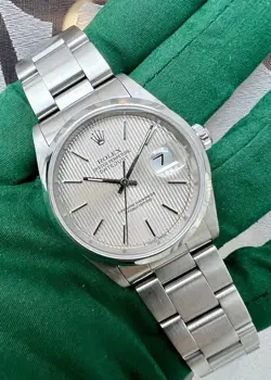 ROLEX DATEJUST 36  #16200 TAPESTRY  DIAL, OYSTER BRACELET  BOX & PAPERS