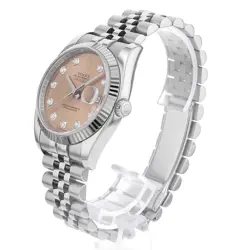 ROLEX DATEJUST 10P DIAMOND 116234G PINK 5 ROW JUBILEE BRACE M 28834