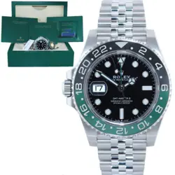 2023 PAPERS ROLEX GMT-MASTER II SPRITE GREEN BLACK JUBILEE STEEL 126720 WATCH