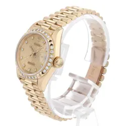 ROLEX DATEJUST PYRAMID BEZEL DIAMOND 10P 69268G CARVING COMPUTER N 28525