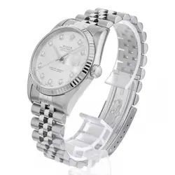ROLEX DATEJUST 10P DIAMOND 16234G SILVER F 28979