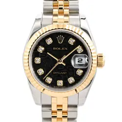 ROLEX DATEJUST 179173G V BLACK JUBILEE A 572426