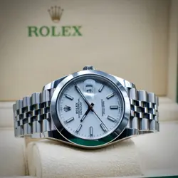 ROLEX DATEJUST 41 WHITE DIAL ON JUBILEE BRACELET - 41MM - B&P 126300